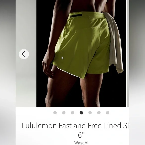 Lululemon Fast and Free short lined Wasabi. Mens size small - Picture 4 of 15